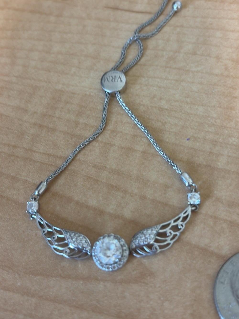 S Crystal Wing Bracelet - Silver
